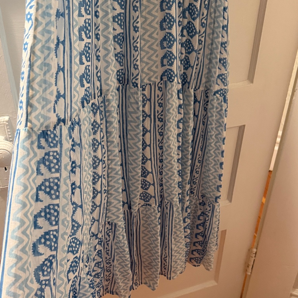 Oliphant Blue Patterned Halter Maxi Dress - Picture 5 of 9